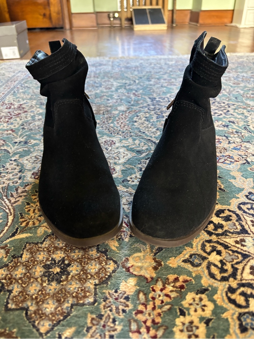 Koolaburra Black Suede Ankle Booties with Wrap Detail